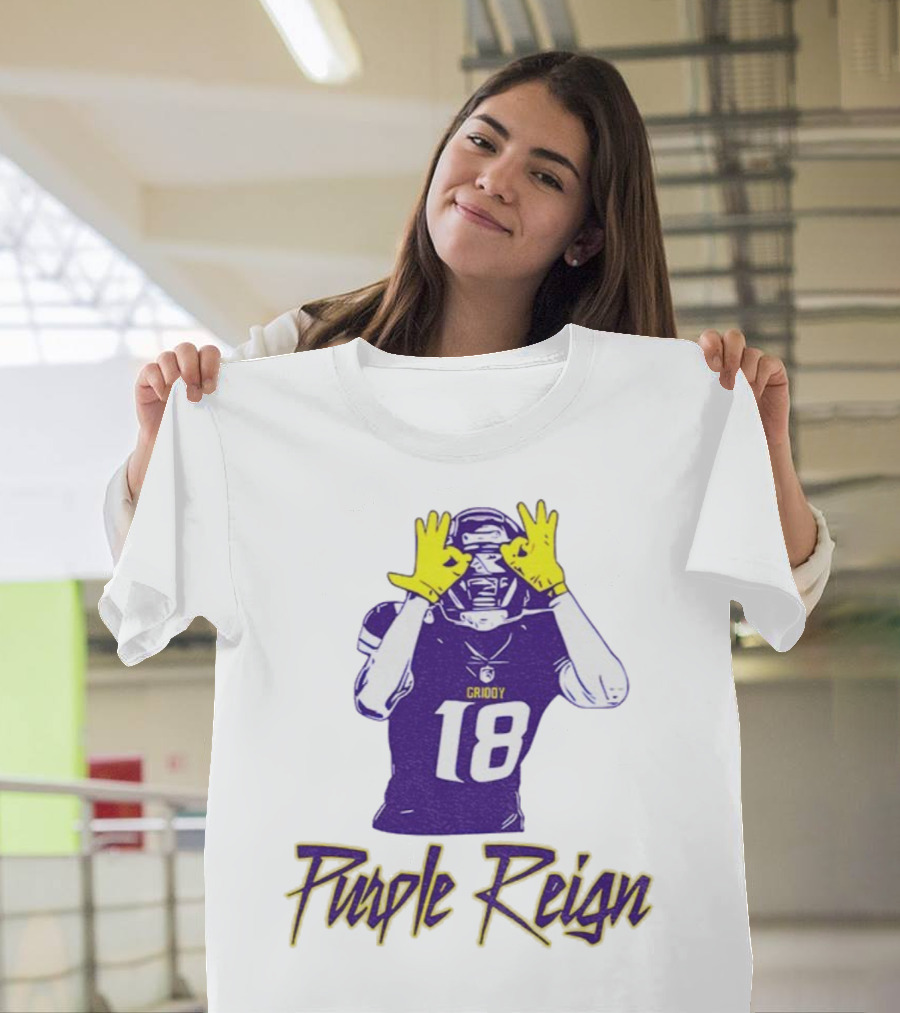 Justin Jefferson Griddy Purple Reign Minnesota Vikings Football 18 T-Shirt