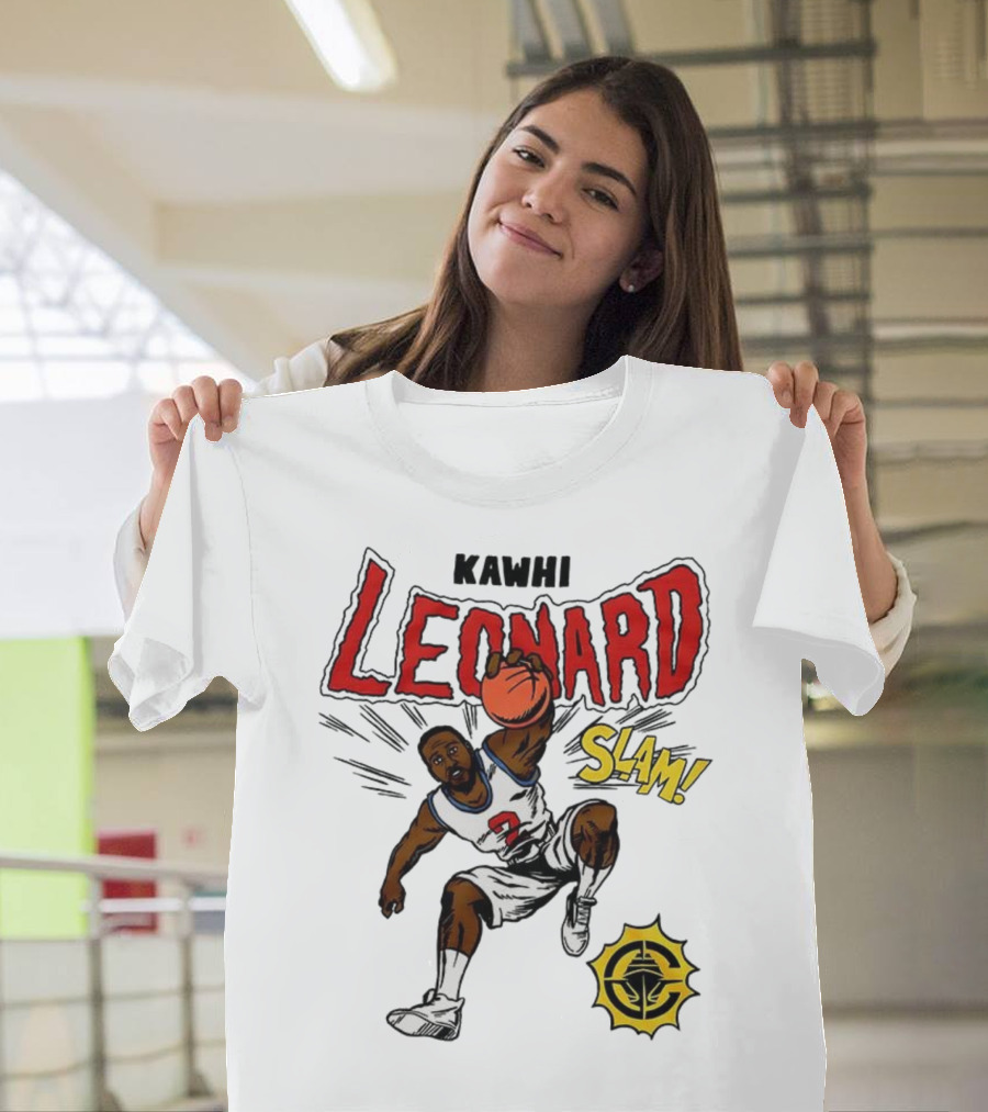 Kawhi Leonard Clippers Slam Comic Book Style Dunk Action T-Shirt