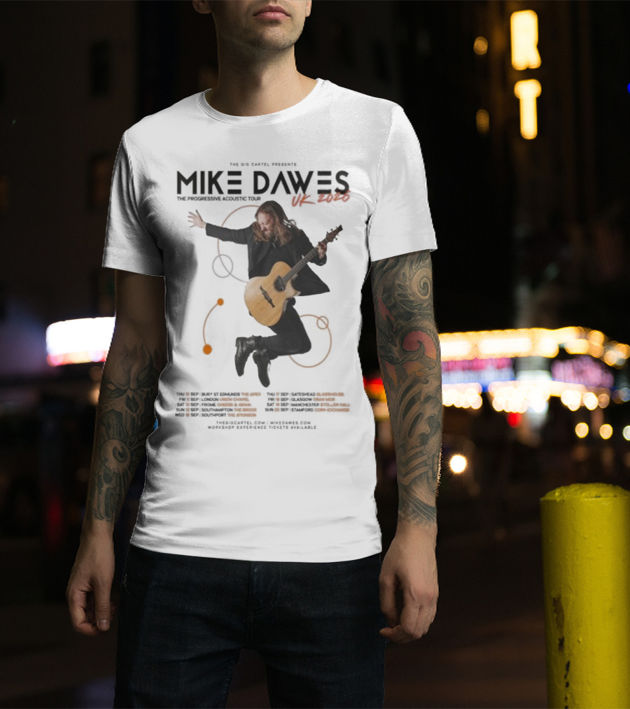 Mike Dawes UK Tour 2026 Progressive Acoustic Experience T-Shirt