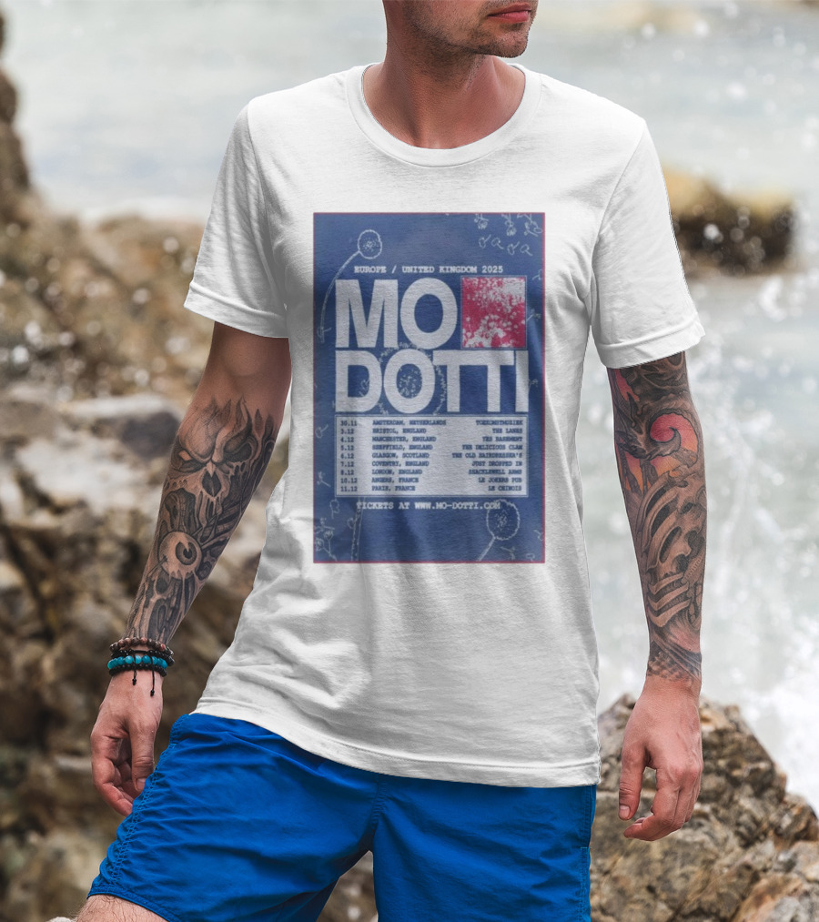 Europe United Kingdom 2025 Mo Dotti Tour Dates Amsterdam Brighton Manchester Sheffield Glasgow 30.11 To 10.12 T-Shirt
