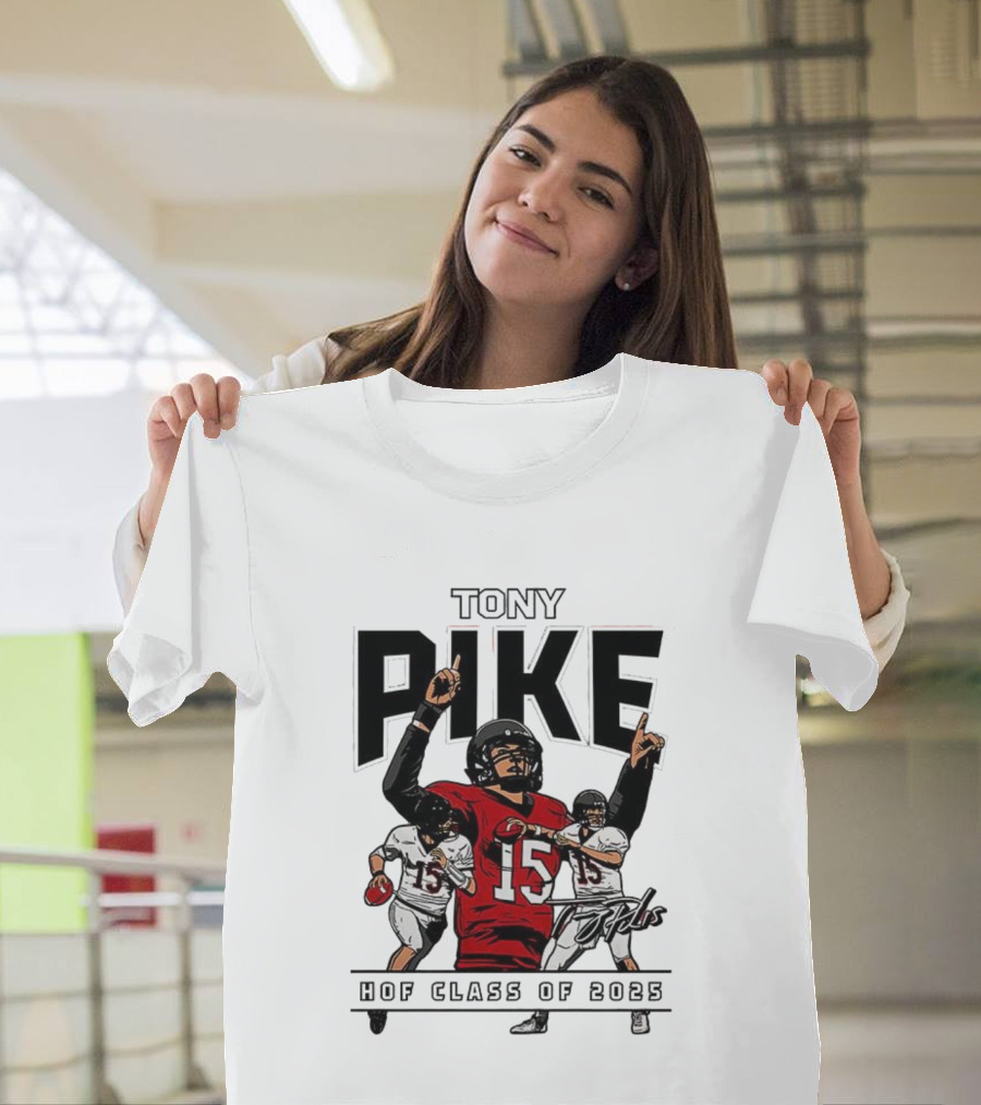 Tony Pike HOF Class Of 2025 Signature 15 Football Tribute T-Shirt