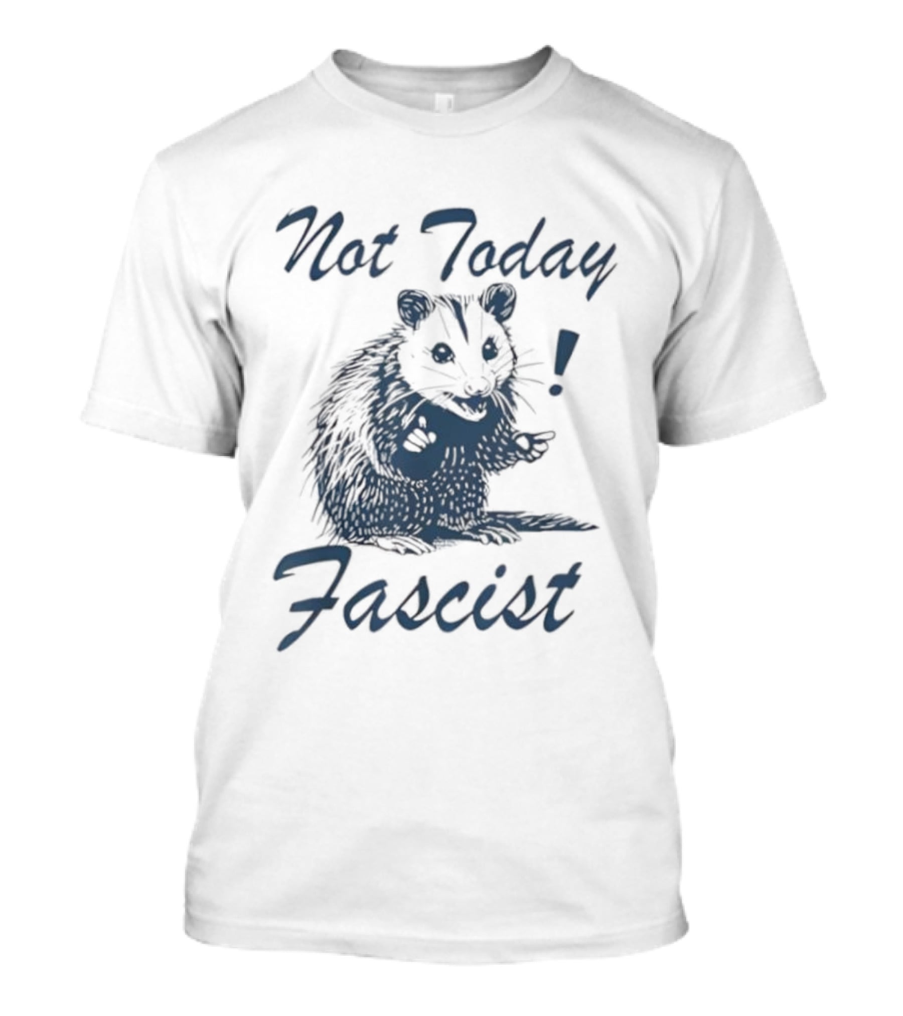 Not Today Fascist Funny Possum Meme Smash Fascism Iconic Humor Popular Political Slogan T-Shirt