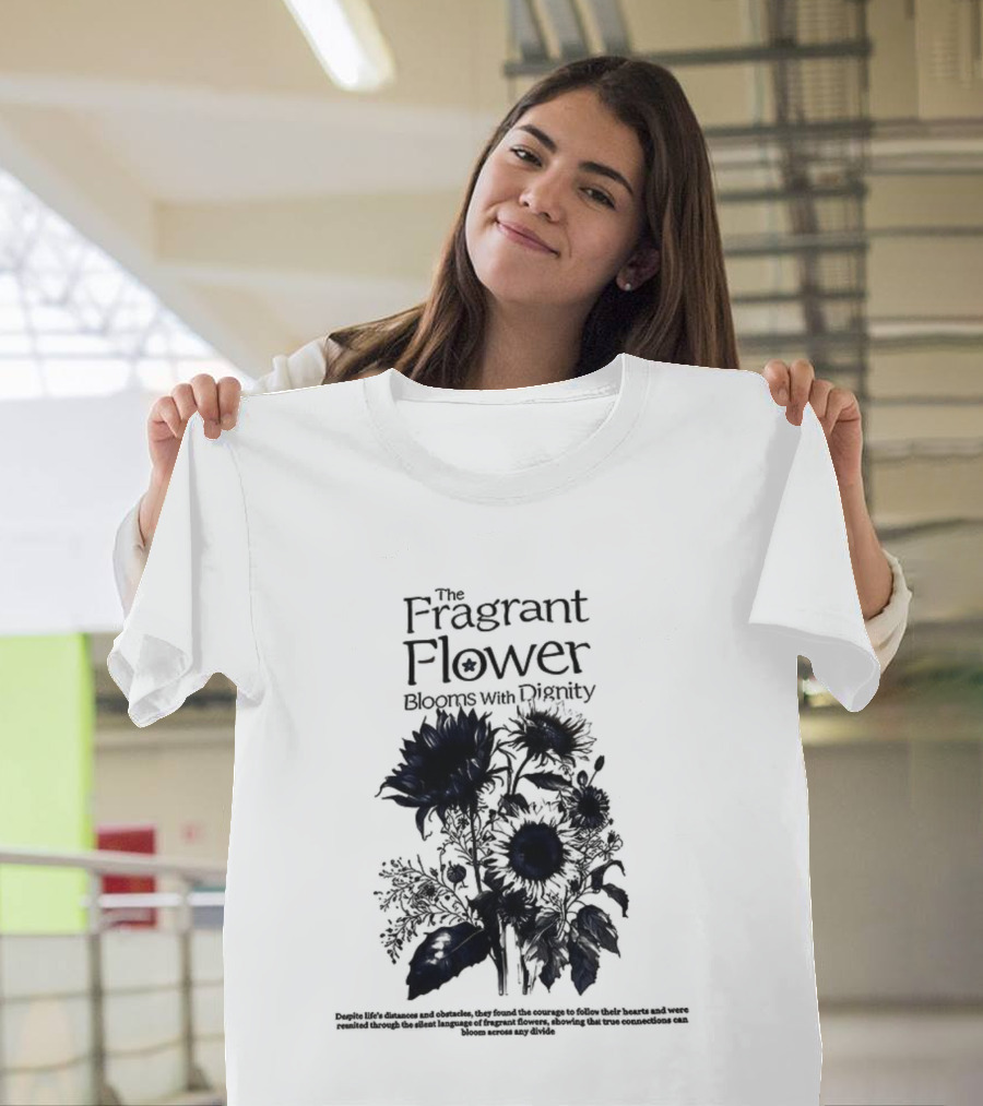 The Fragrant Flower Blooms With Dignity Sunflower Botanical Illustration T-Shirt