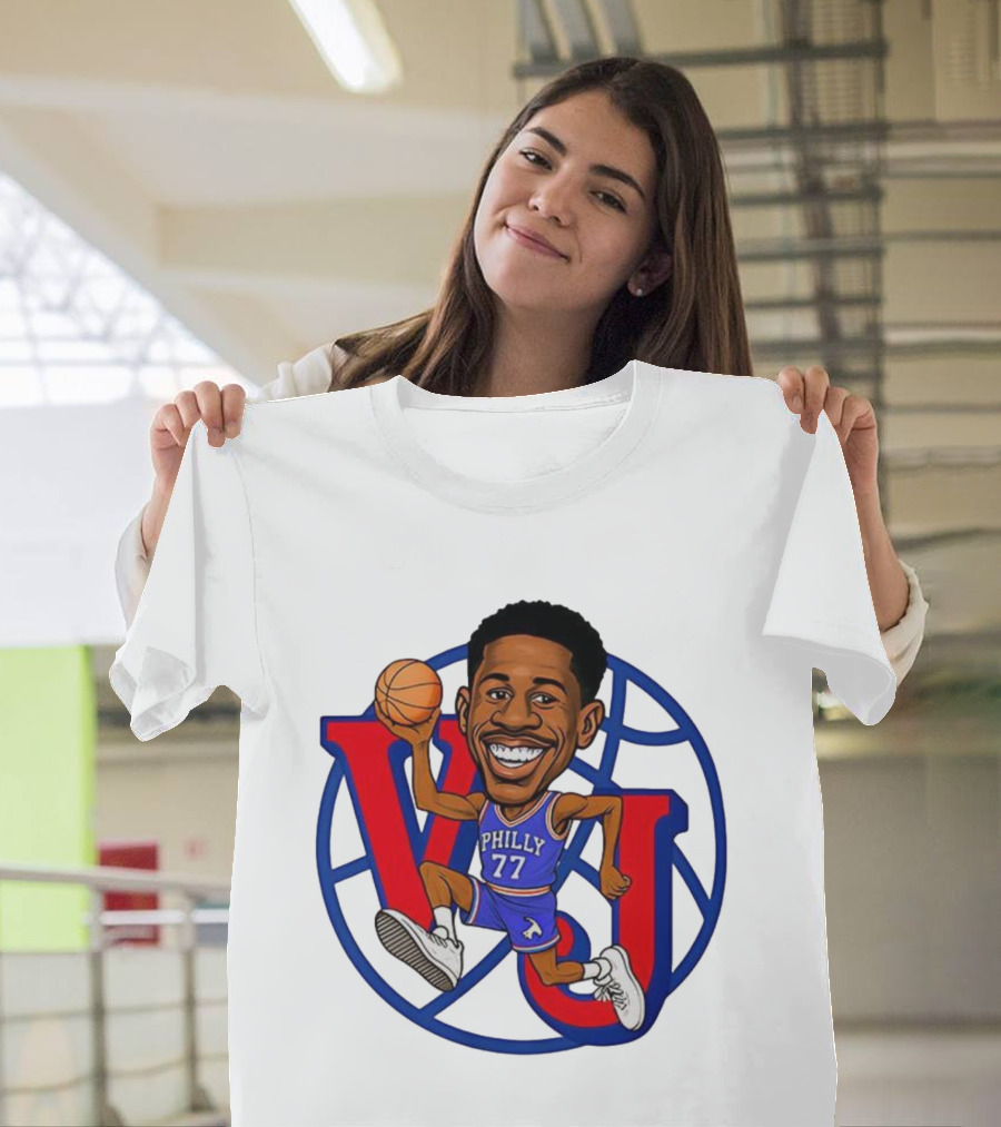 V J Philly 77 Basketball Player With Ball T-Shirt