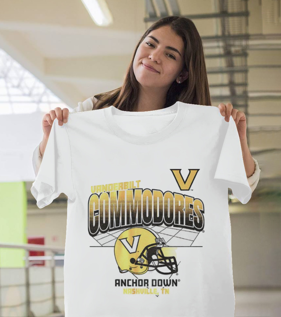 Vanderbilt Commodores Football Helmet Anchor Down Nashville TN T-Shirt
