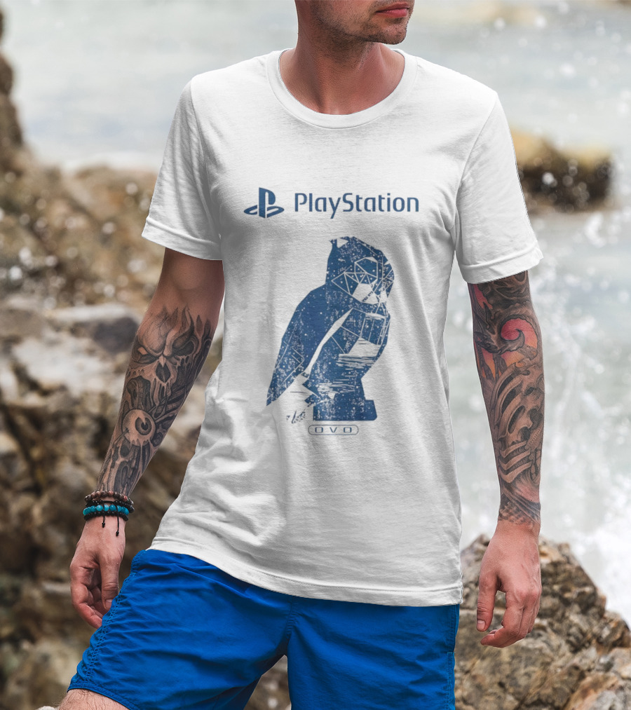 PlayStation OVO Collaboration Owl Logo T-Shirt