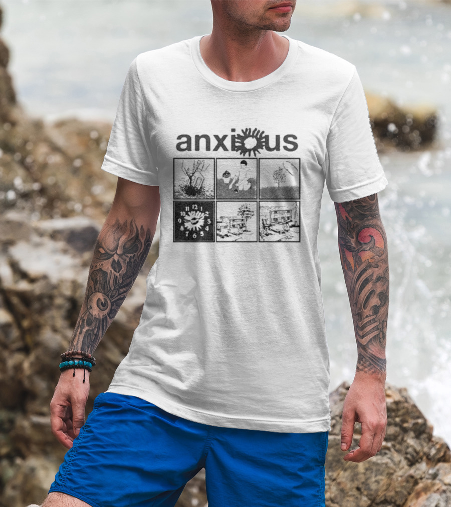 Anxious Van Comic Anxiety Panel Flower Sun Panels T-Shirt