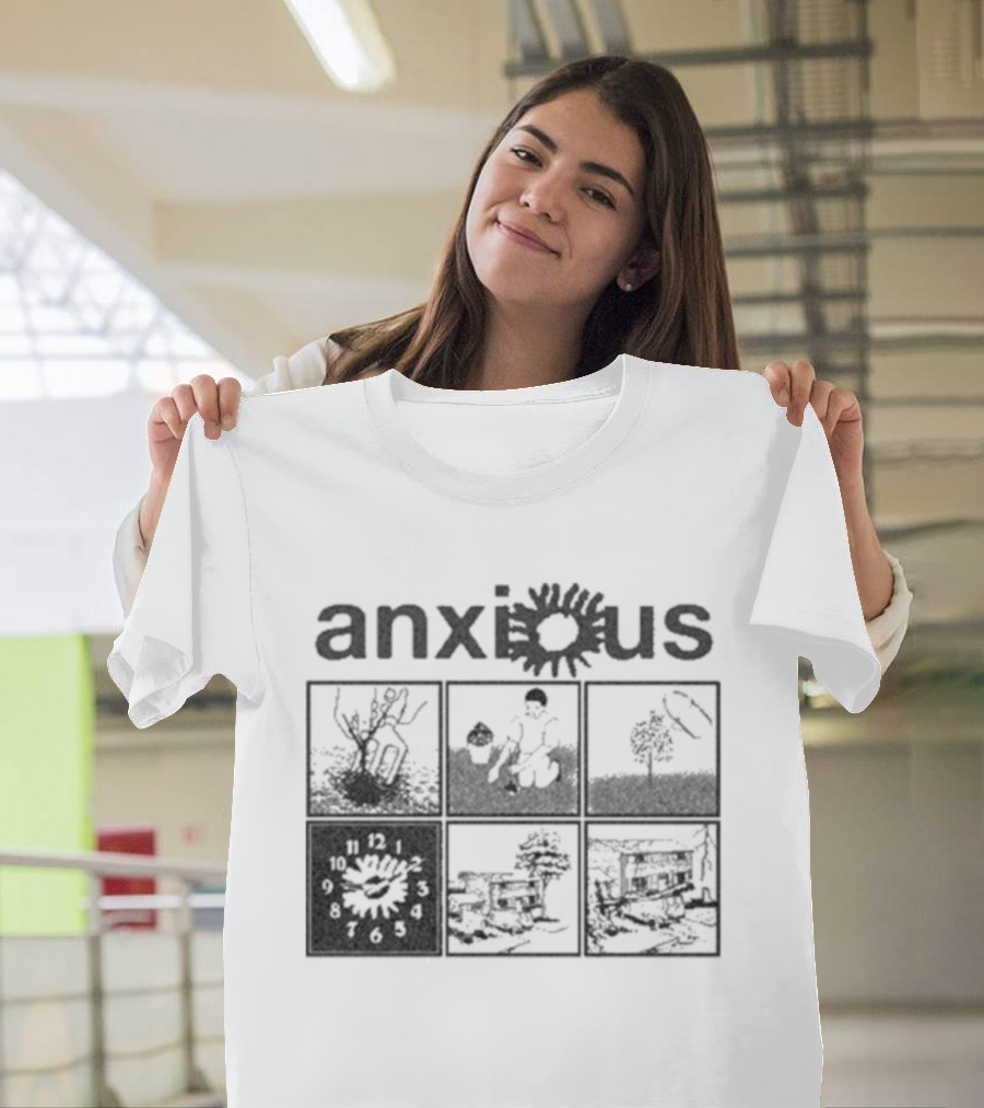Anxious Van Comic Anxiety Panel Flower Sun Panels T-Shirt