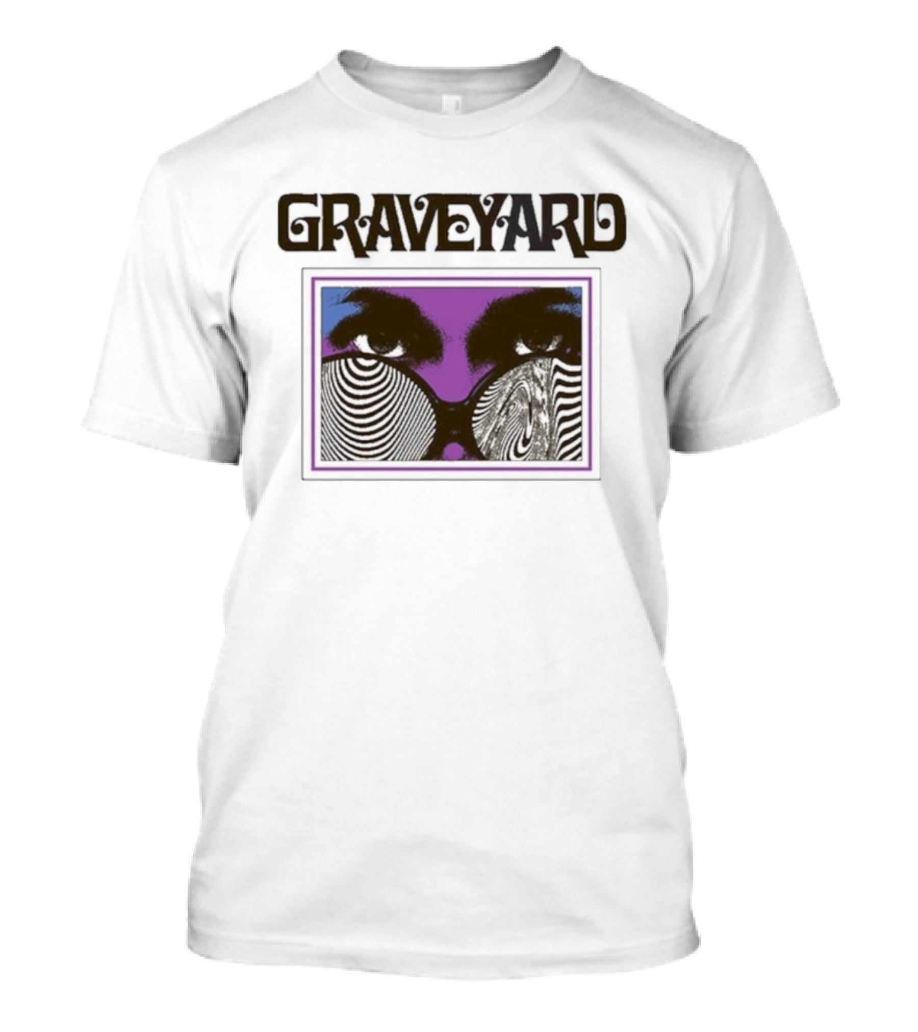 Graveyard Branca Optical Illusion Eyes T-Shirt