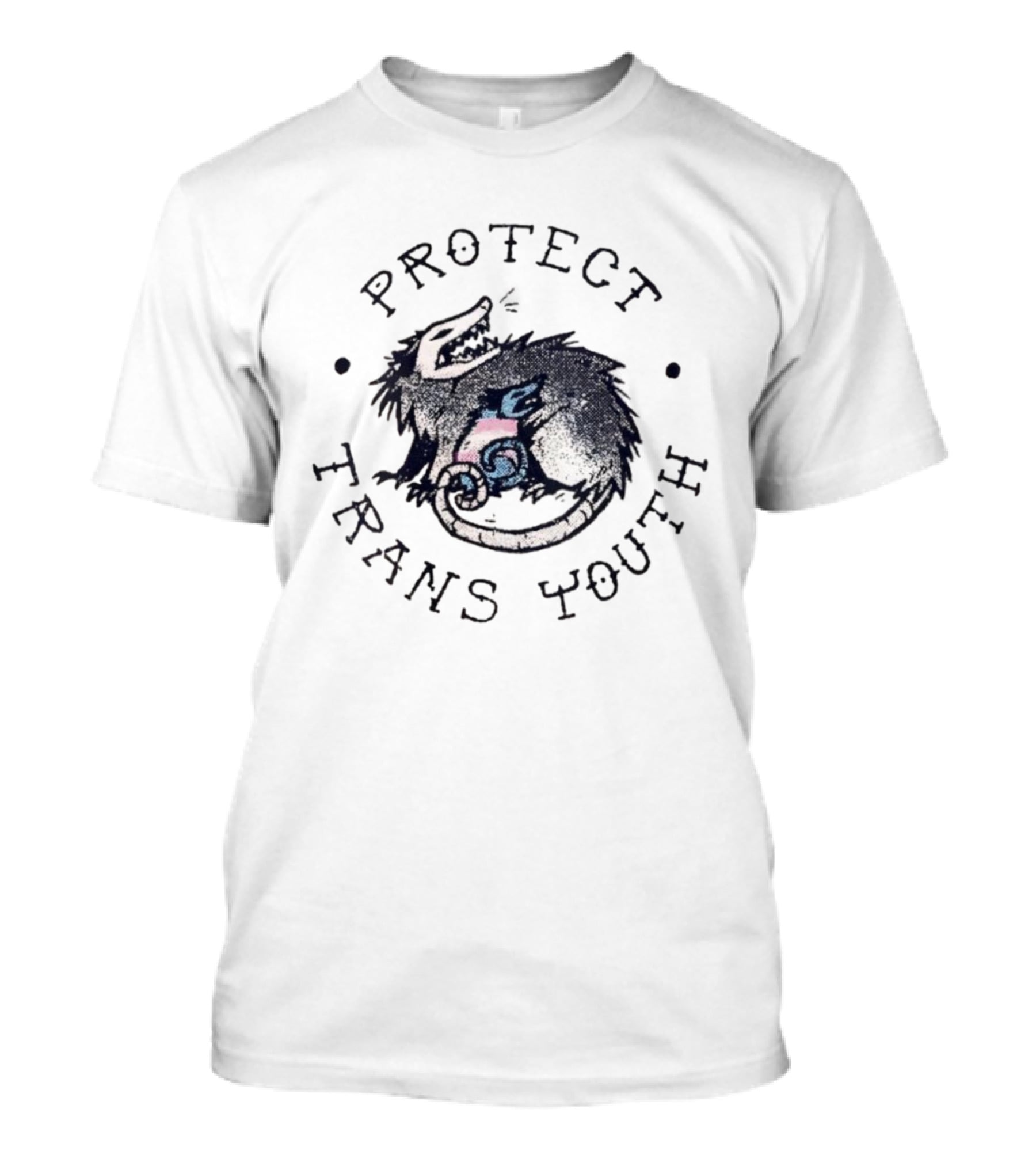 Protect Trans Youth Opossum With Trans Flag Baby T-Shirt