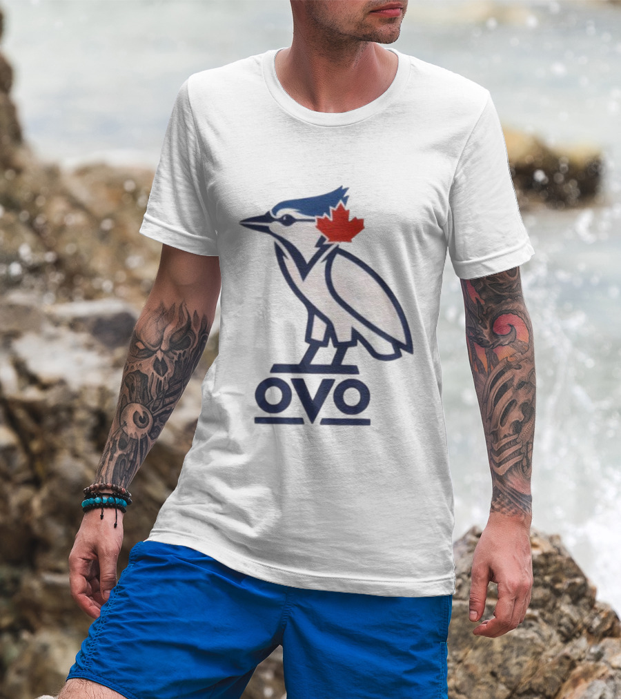 Toronto Blue Jays OVO Owl Maple Leaf Emblem T-Shirt
