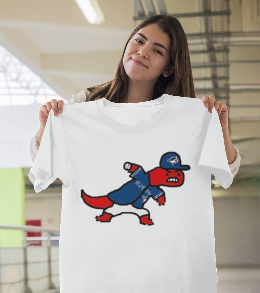 Toronto Raptors Blue Jays Crossover 2025 Mascot Baseball Throw T-Shirt