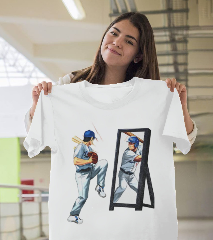 Los Angeles Dodgers Welcome To The Sho Shohei Ohtani Mirror Baseball Pitcher Batter T-Shirt