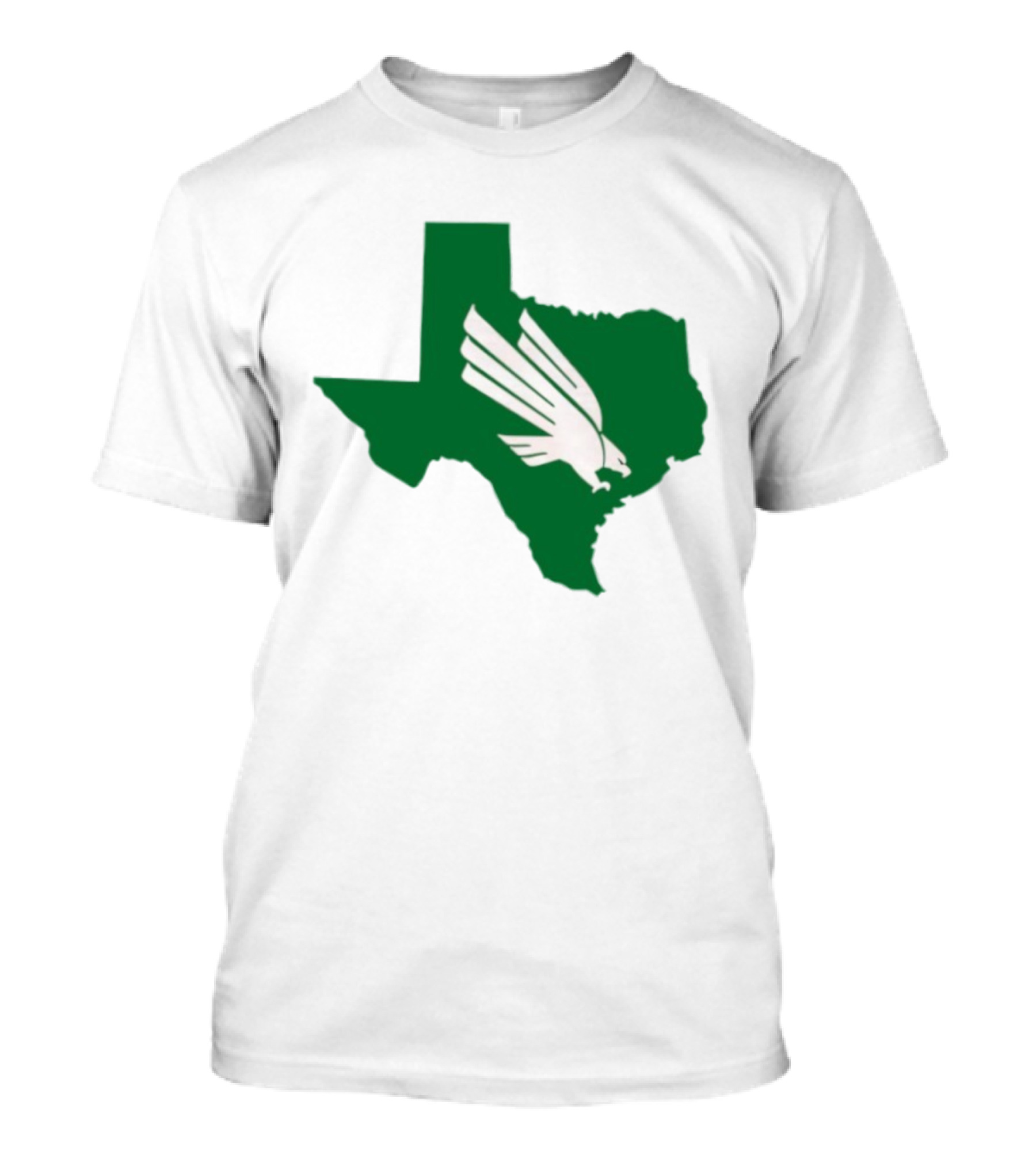 North Texas State Texas Diving Eagle Green Map T-Shirt