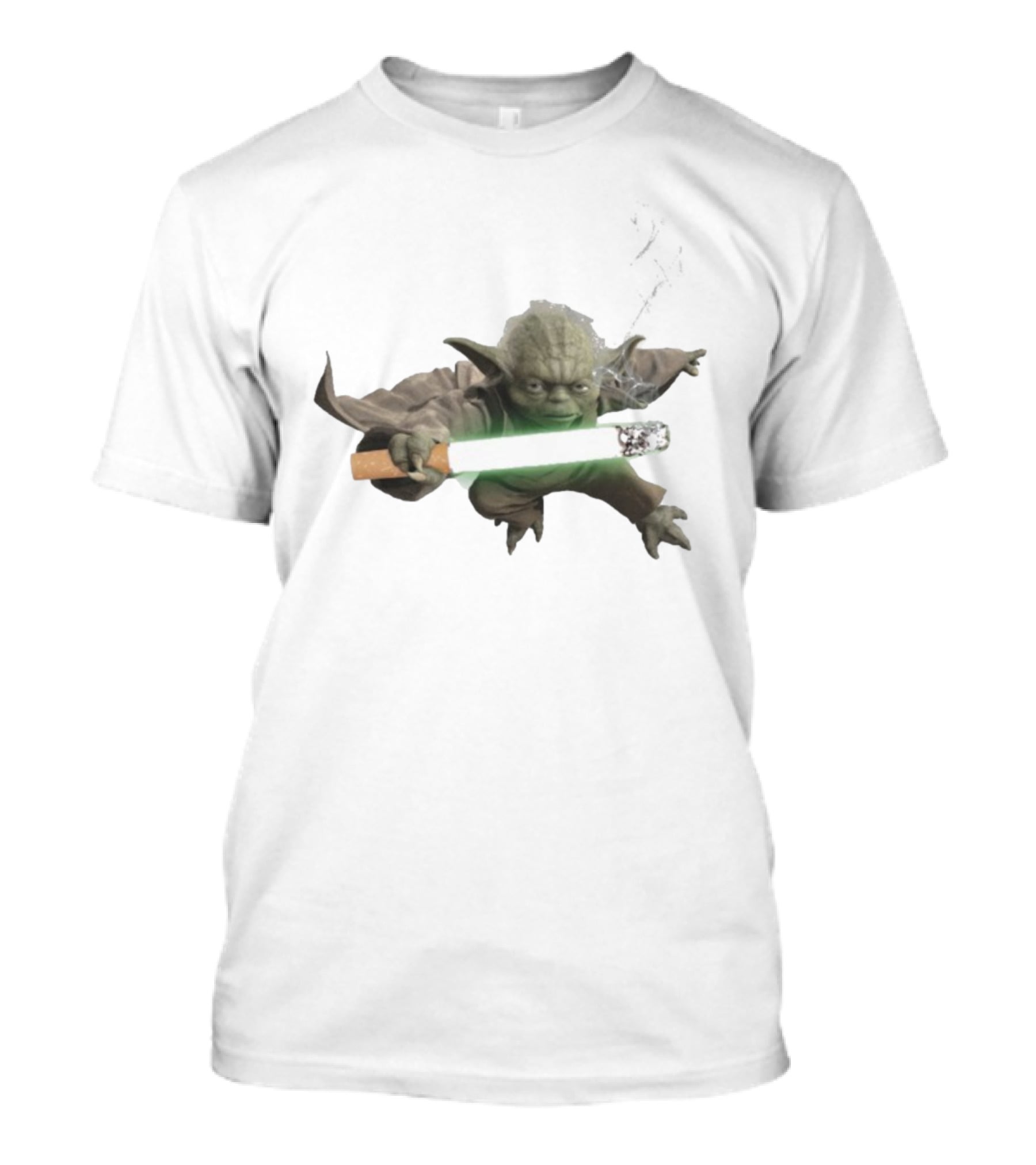 Star Wars Yoda Lightsaber Cigarette Mashup T-Shirt