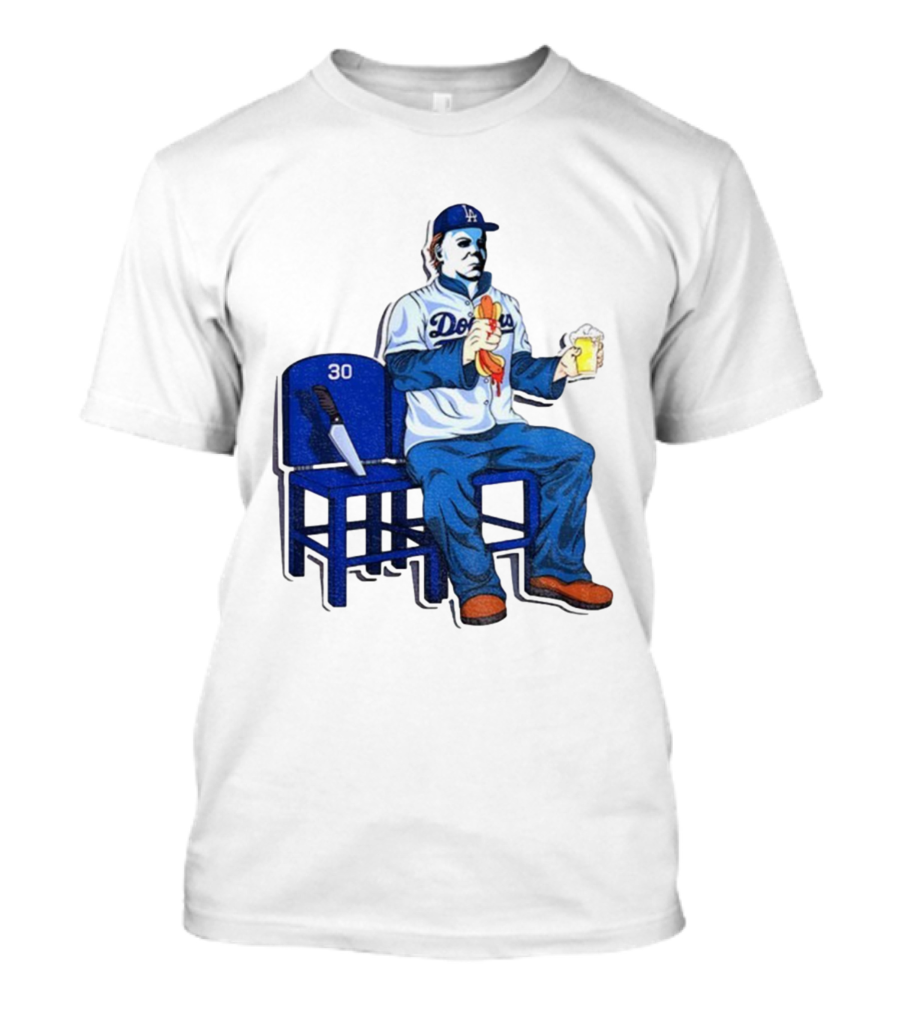 Michael Myers Dodgers Dave Roberts Hot Dog Beer MLB 2025 T-Shirt