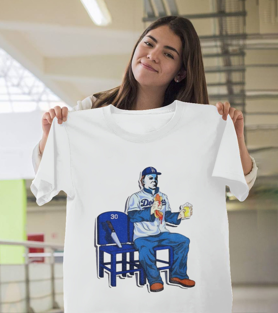 Michael Myers Dodgers Dave Roberts Hot Dog Beer MLB 2025 T-Shirt