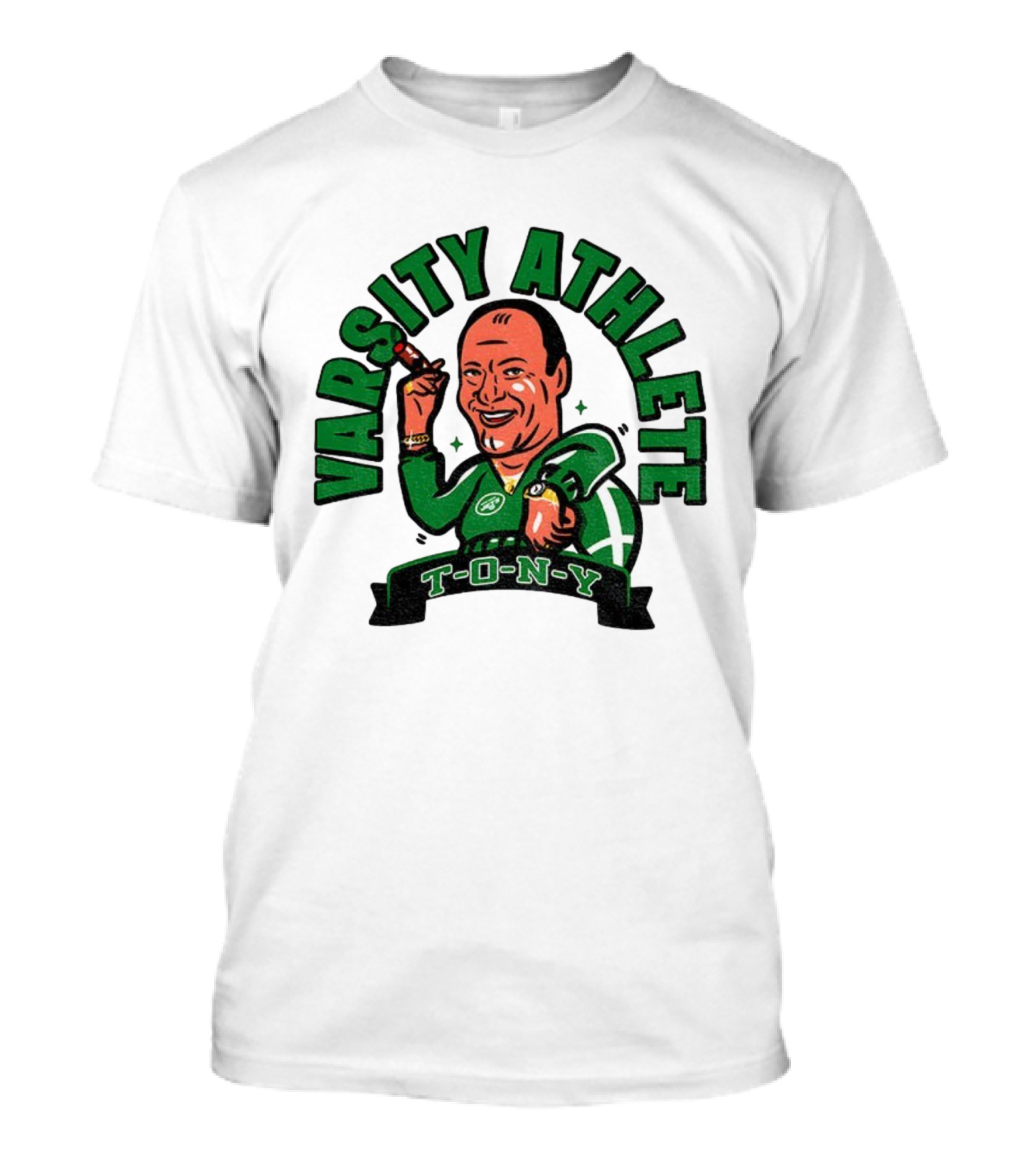 Varsity Athlete T-O-N-Y New York Jets Cartoon T-Shirt