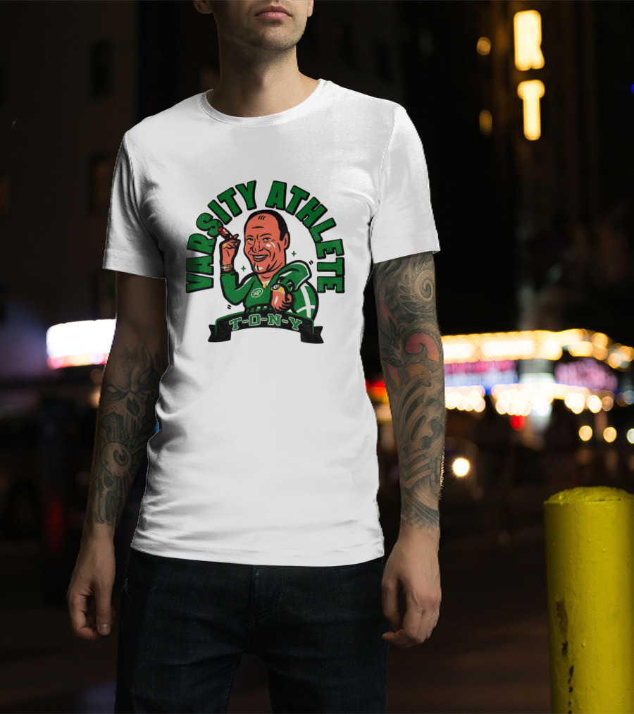 Varsity Athlete T-O-N-Y New York Jets Cartoon T-Shirt