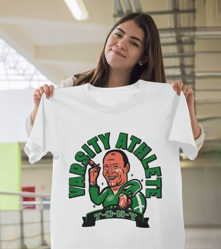 Varsity Athlete T-O-N-Y New York Jets Cartoon T-Shirt