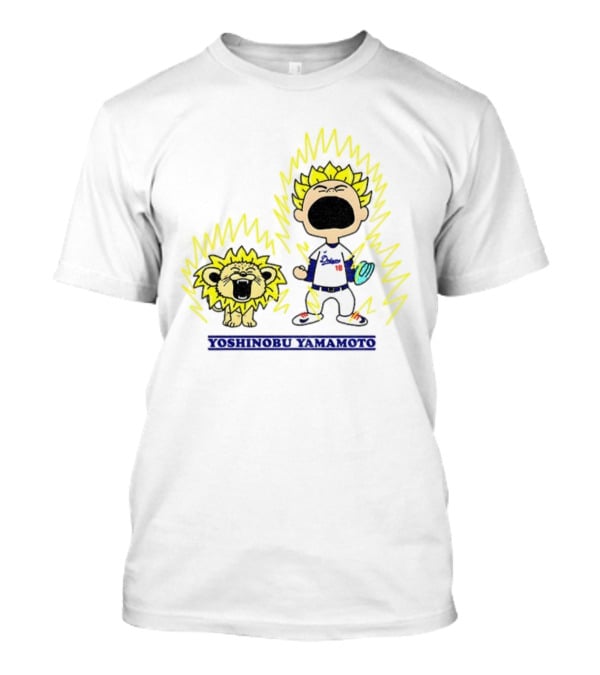 Yoshinobu Yamamoto Charlie Brown Los Angeles Dodgers 18 MLB Super Saiyan Dragon Ball T-Shirt