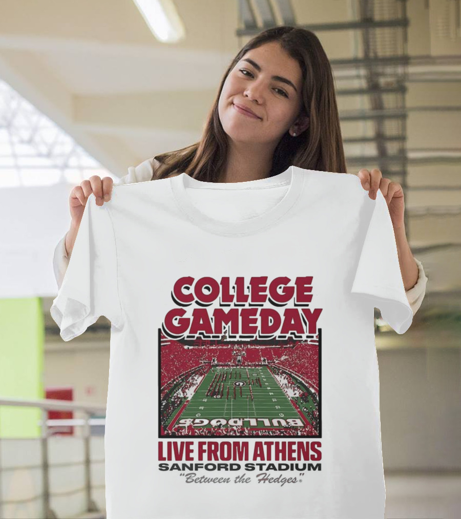 College Gameday Live From Athens Georgia Bulldogs 2025 Stanford Stadium T-Shirt