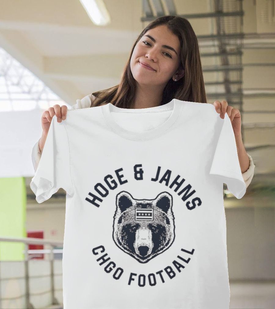 Hoge Jahns CHGO Football Bear Face Design T-Shirt