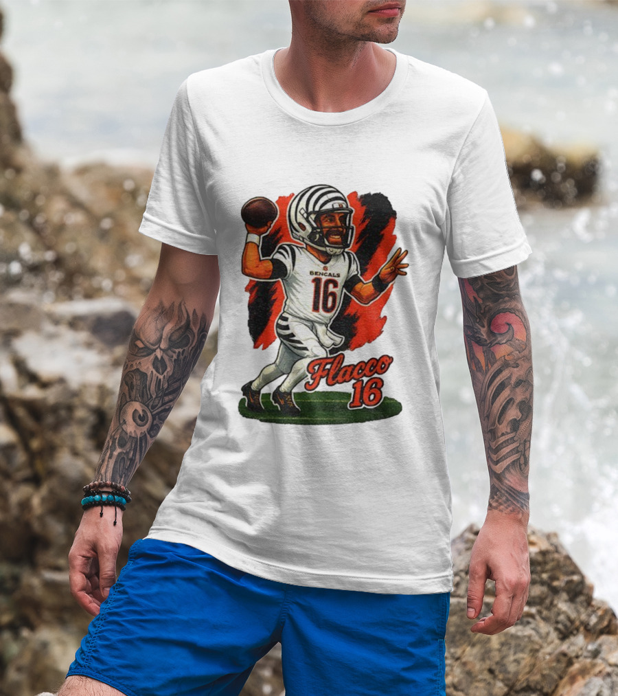 Flacco 16 Bengals Cartoon Caricature T-Shirt