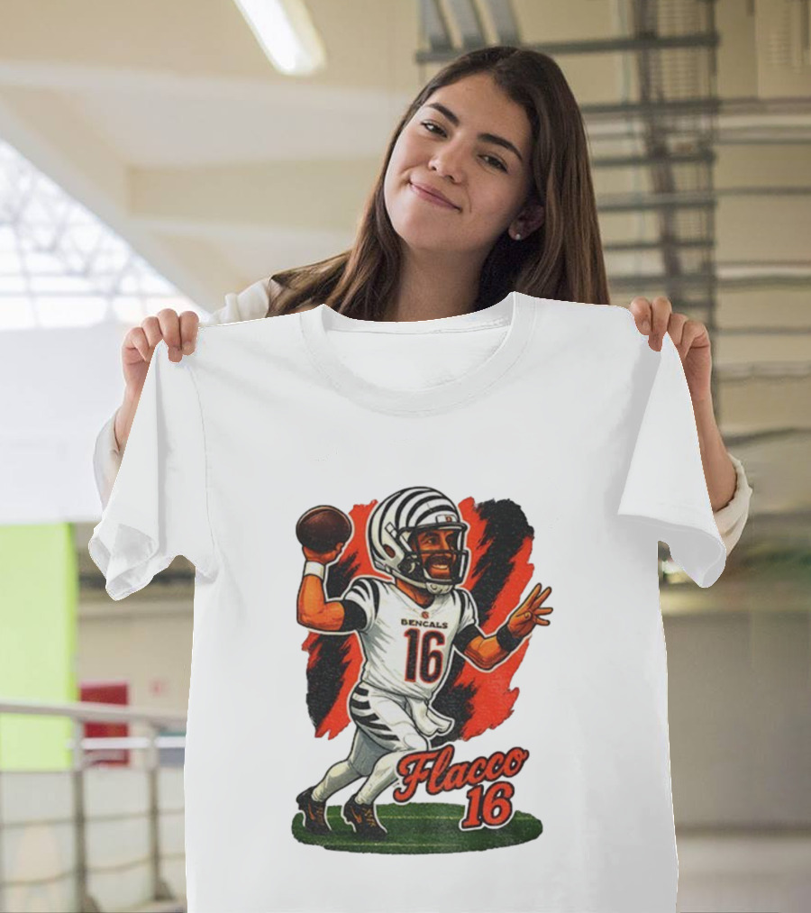 Flacco 16 Bengals Cartoon Caricature T-Shirt