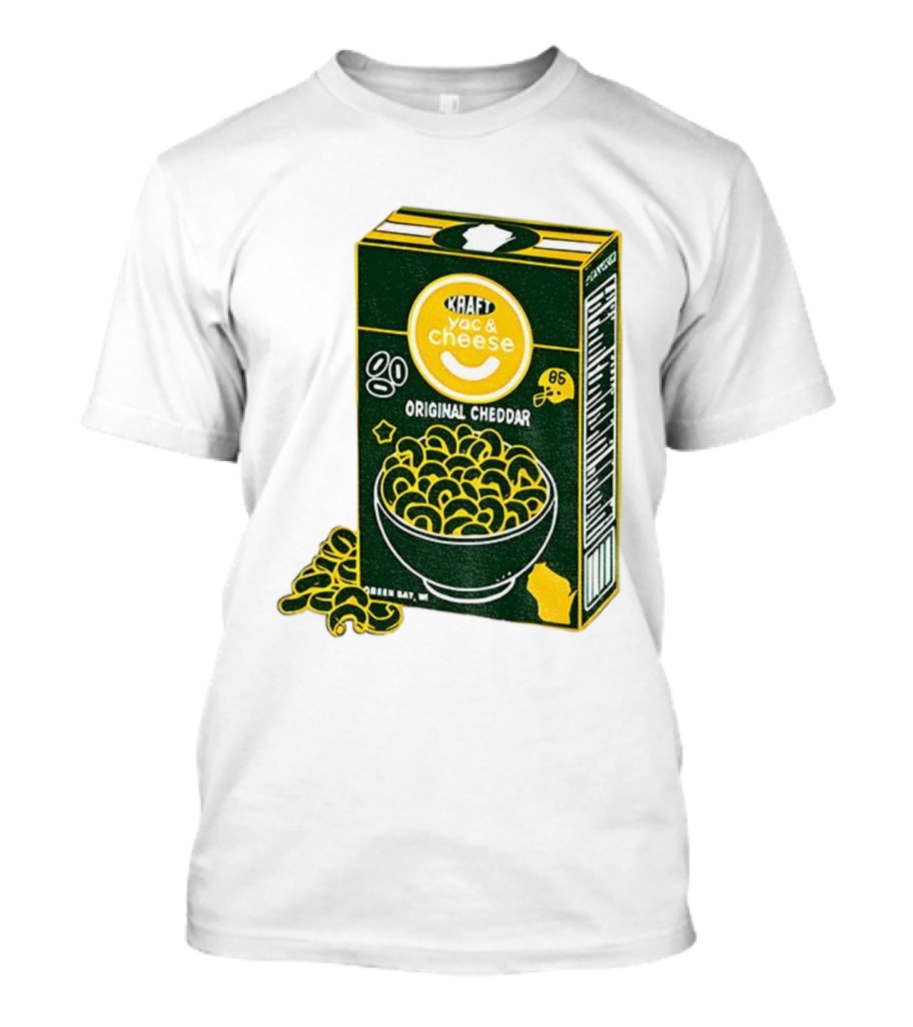 Green Bay Kraft Mac And Cheese Original Cheddar Retro Packers Fan Art T-Shirt