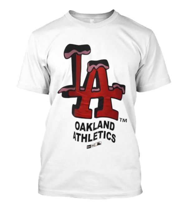 Los Angeles Dodgers Oakland Athletics Snow-Capped Letters T-Shirt