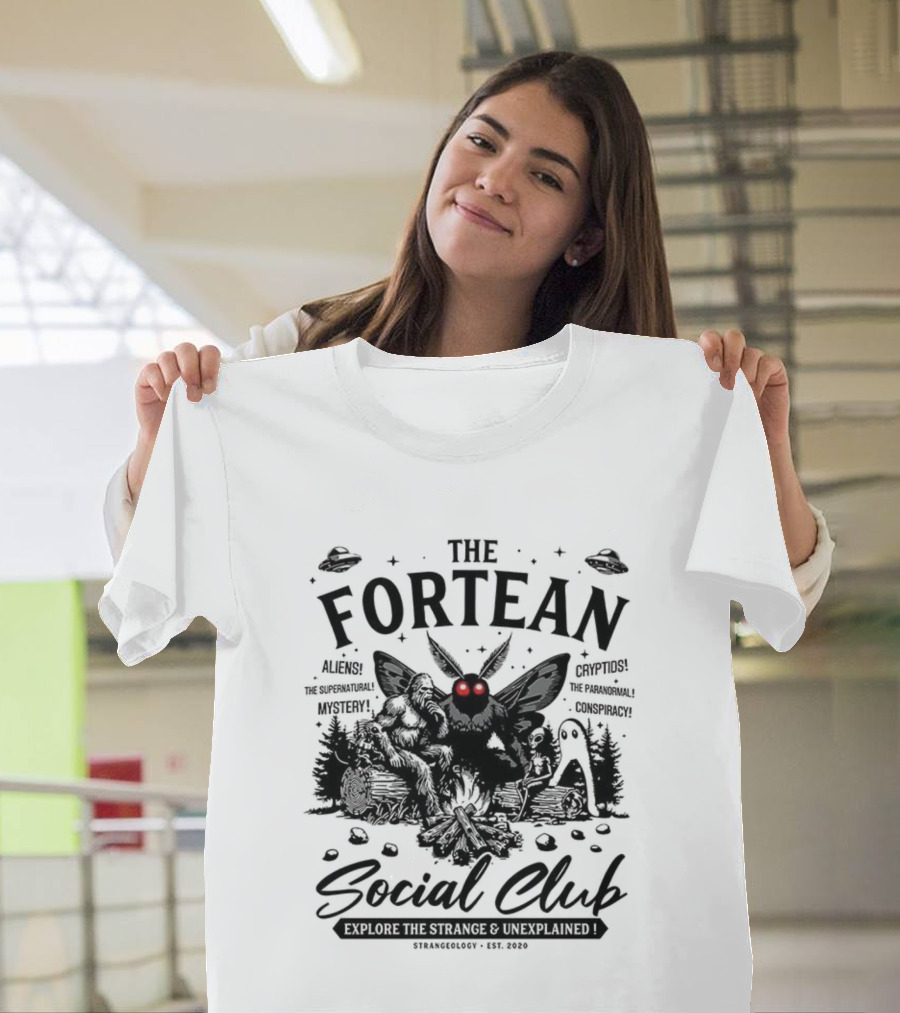The Fortean Social Club Aliens UFOs Cryptids Myths Mystery Conspiracy T-Shirt