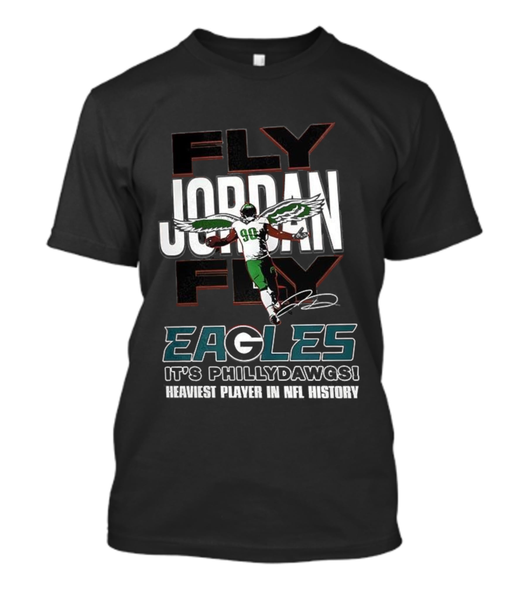 Philadelphia Eagles Jordan Davis Fly Eagles Fly Philly Dawgs 90 T-Shirt