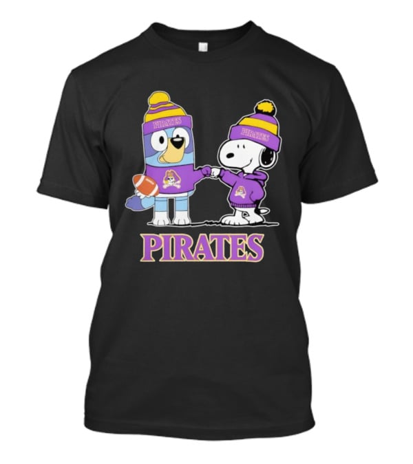 Snoopy Bluey East Carolina Pirates Football Festive Team Spirit T-Shirt
