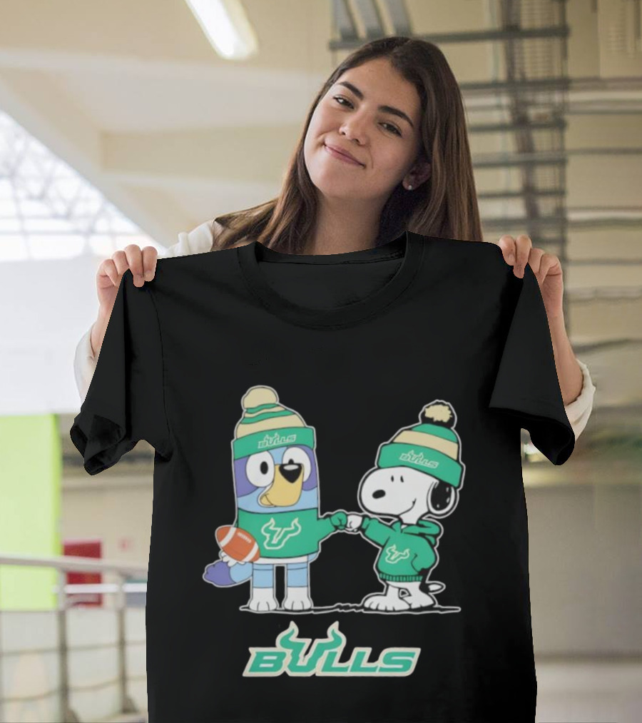 Snoopy Bluey South Florida Bulls Football Team Gear Collaboration T-Shirt