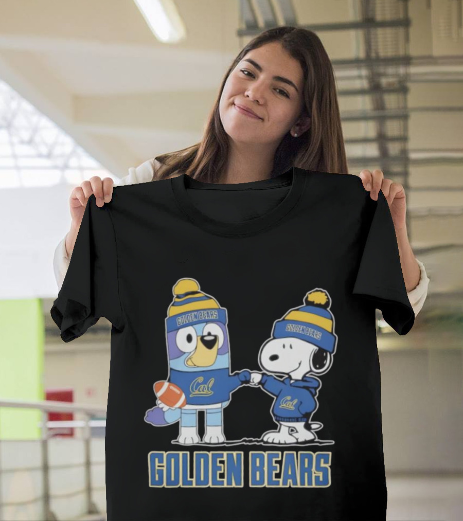 Snoopy Bluey Cal Bear Golden Bears Football Collaboration T-Shirt