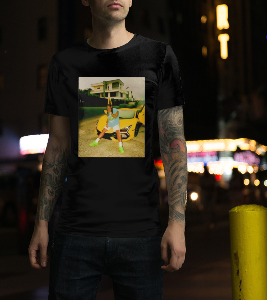Thatojoboy Burna Boy Armless Style Yellow Sports Car Scene T-Shirt