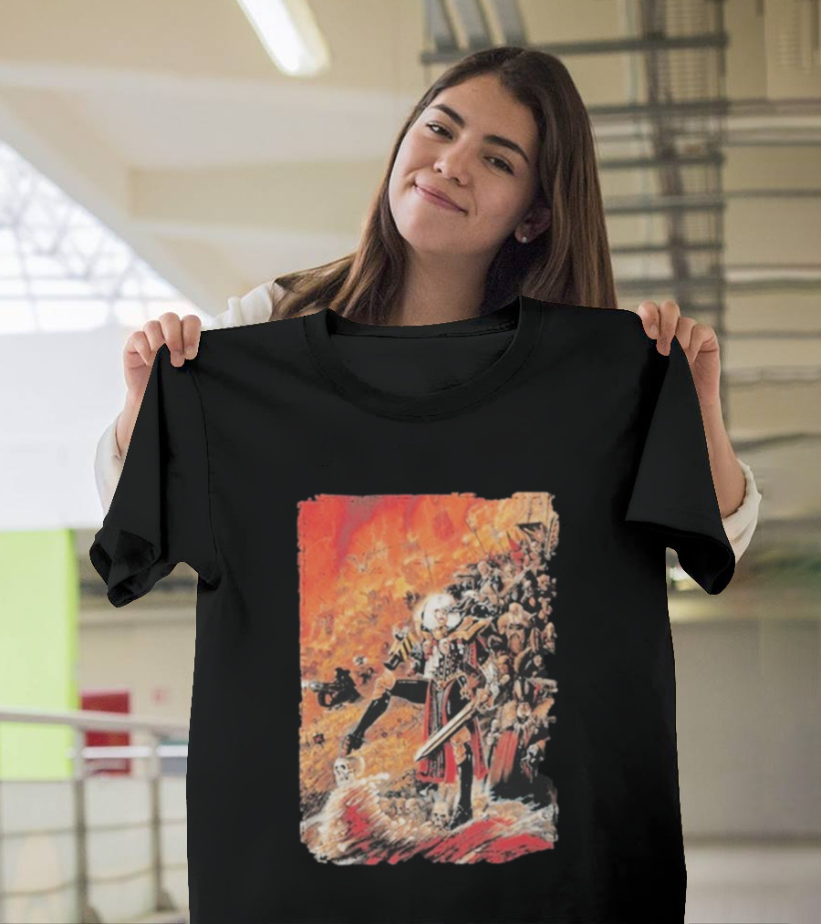 Warhammer Grimdark Canoness Veridyan Battle Scene Fantasy Artwork T-Shirt