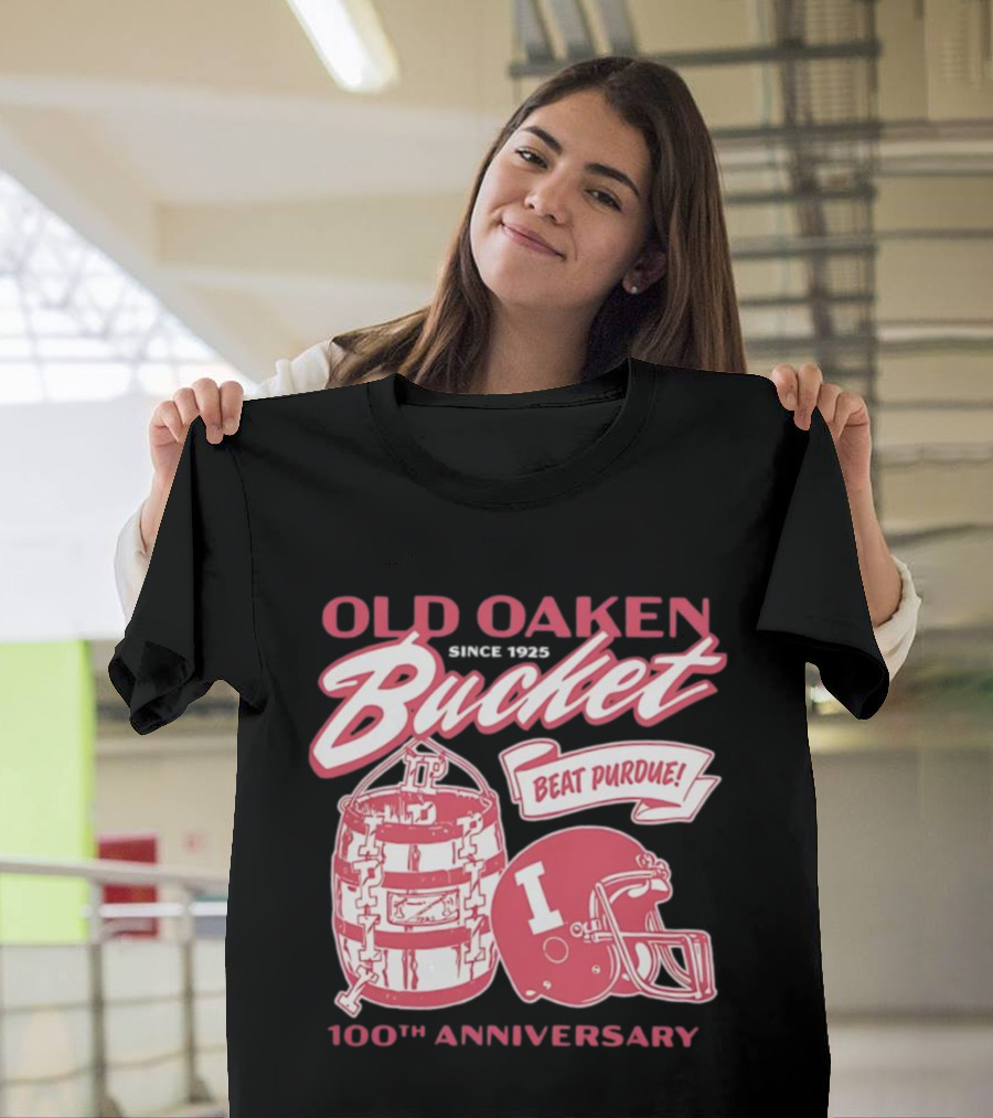 Old Oaken Bucket Indiana Hoosiers 100th Anniversary Beat Purdue Helmet T-Shirt