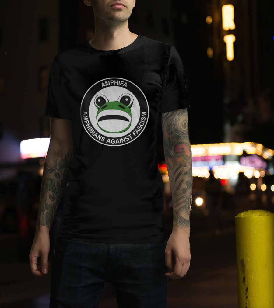 Amphifa Amphibians Against Fascism Portland Frog T-Shirt