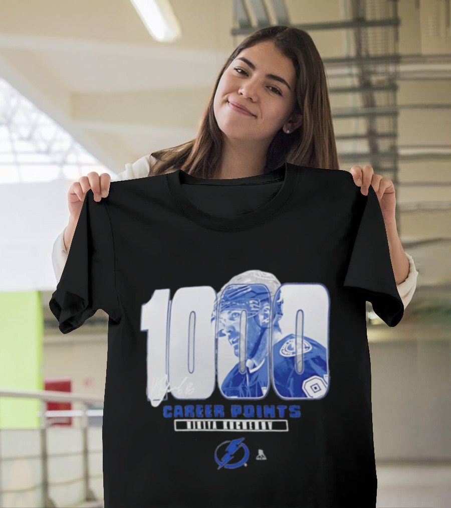 Tampa Bay Lightning Nikita Kucherov 1000 Career Points Signature T-Shirt