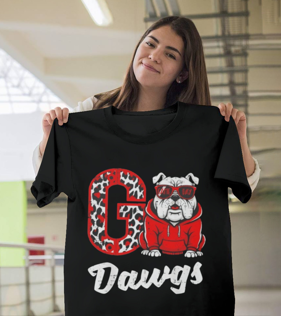 Go Dawgs Game Day Bulldog Football T-Shirt