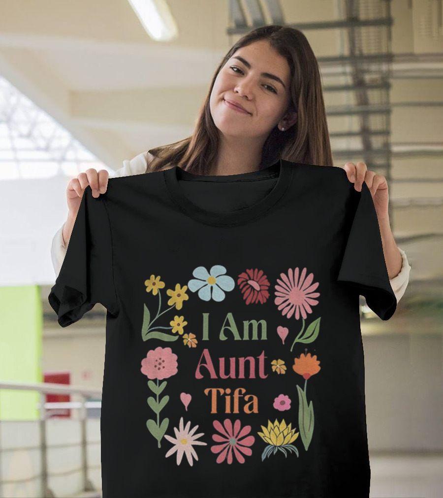 I Am Aunt Tifa Floral Vintage Anti Trump T-Shirt