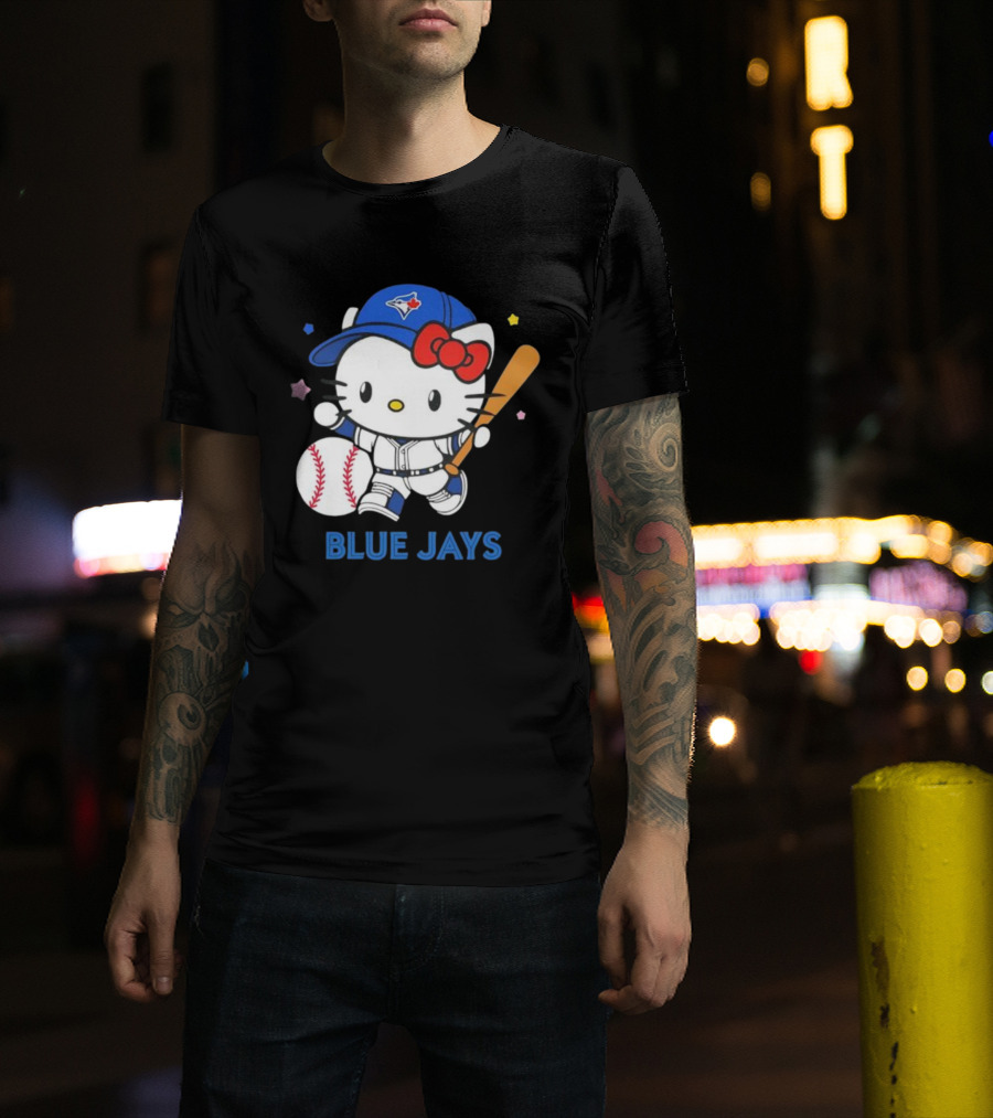 Toronto Blue Jays Hello Kitty Baseball Player Collaboration T-Shirt