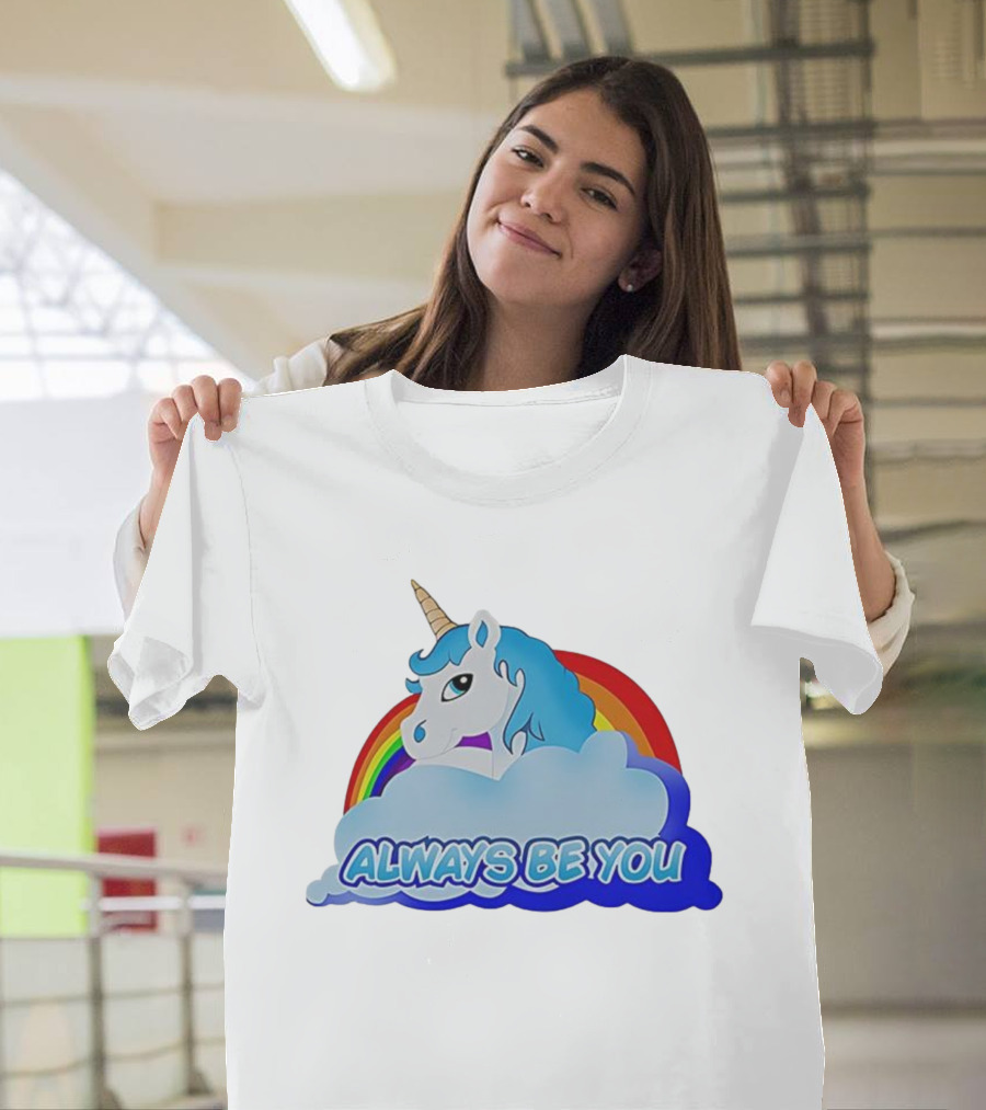 Rainbow Unicorn Always Be You Cloud Icon T-Shirt