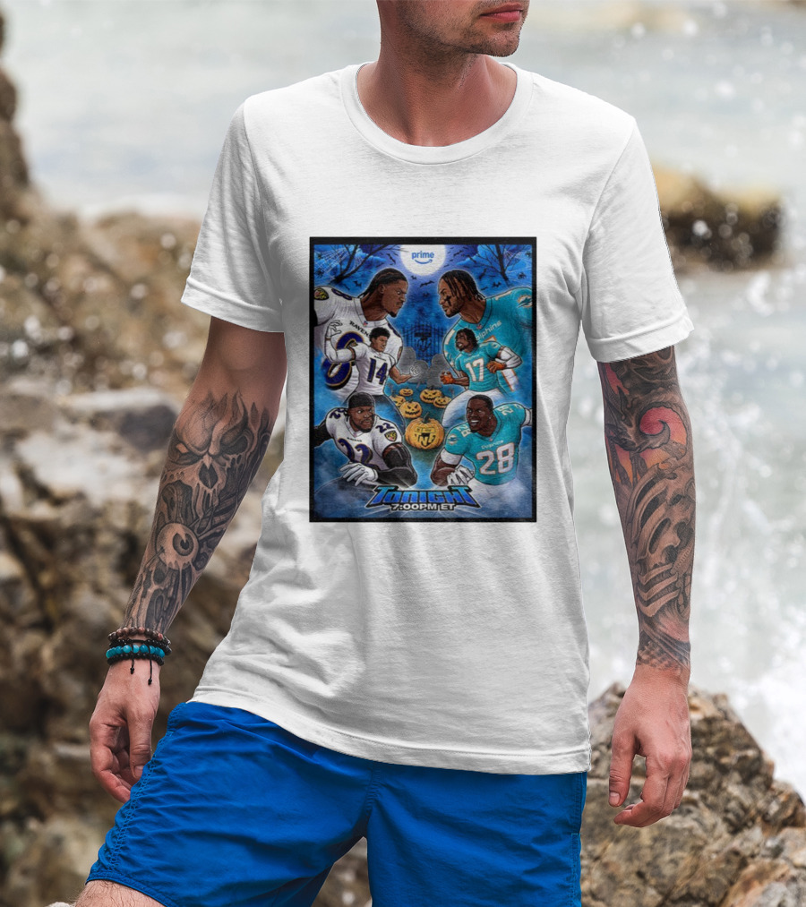 Baltimore Ravens Vs Miami Dolphins Halloween 2025 NFL Prime Tonight 7:00PM ET T-Shirt