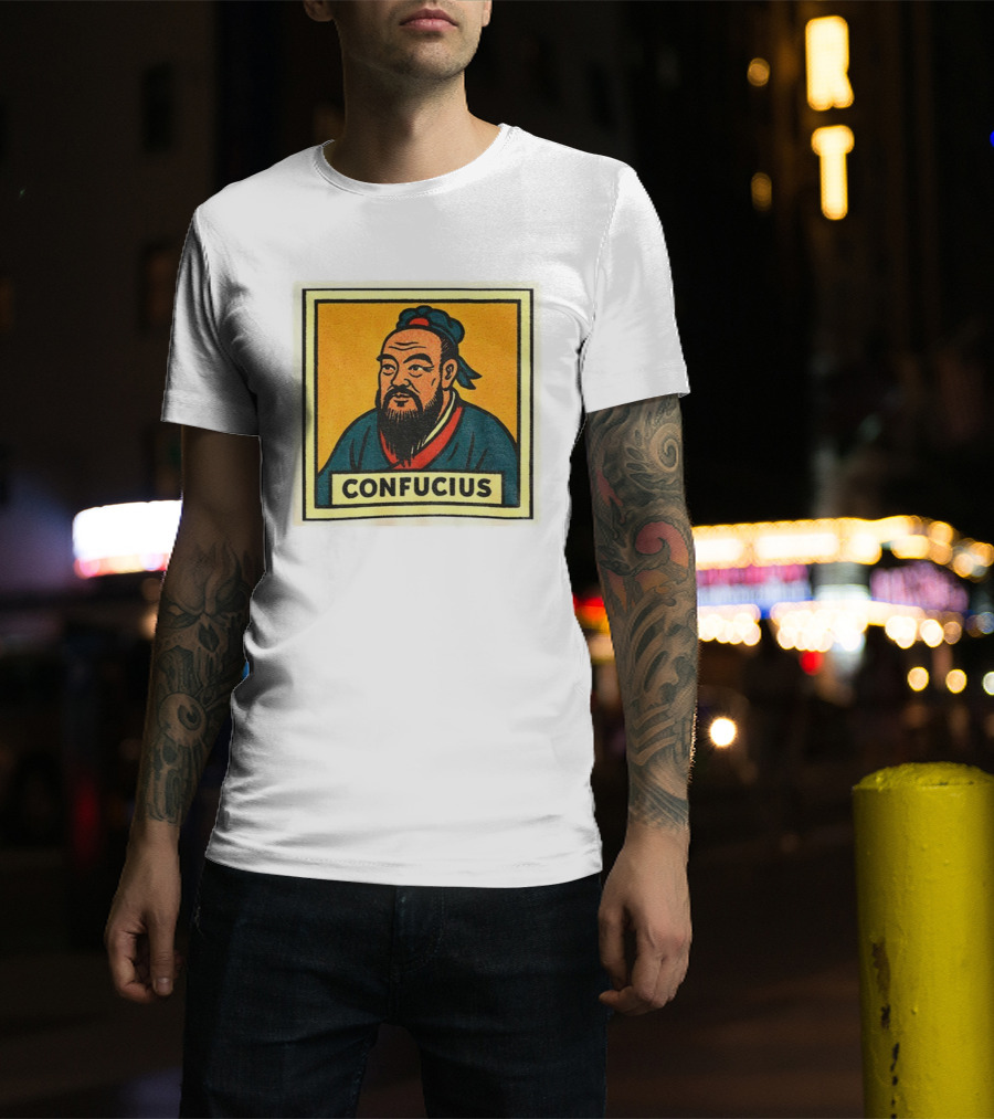 Confucius Retro Comic Style Chinese Philosopher Art T-Shirt