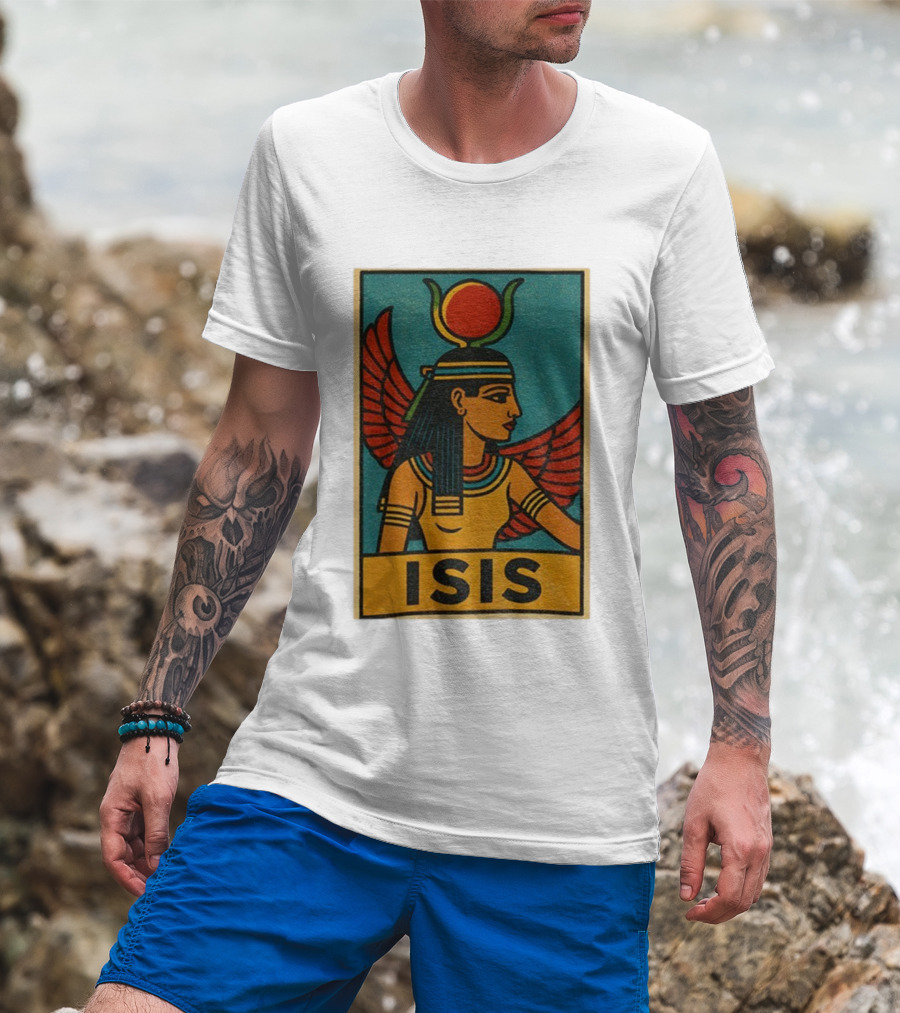 Isis Egyptian Goddess Comic Style For Mythology Fans And Divine Feminine Seekers T-Shirt