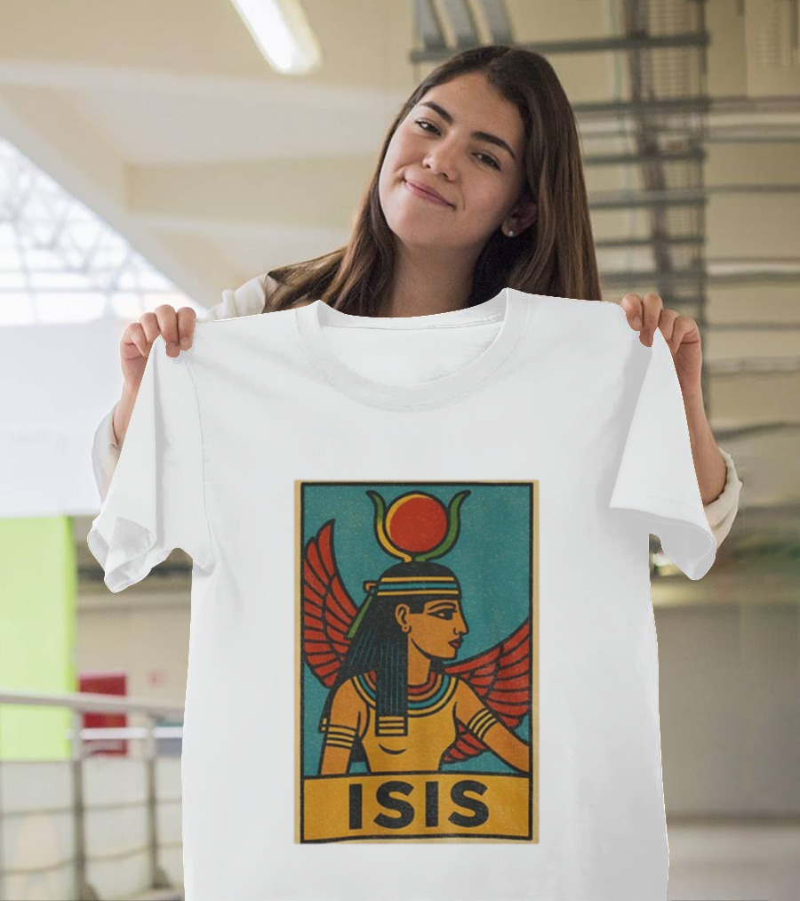 Isis Egyptian Goddess Comic Style For Mythology Fans And Divine Feminine Seekers T-Shirt