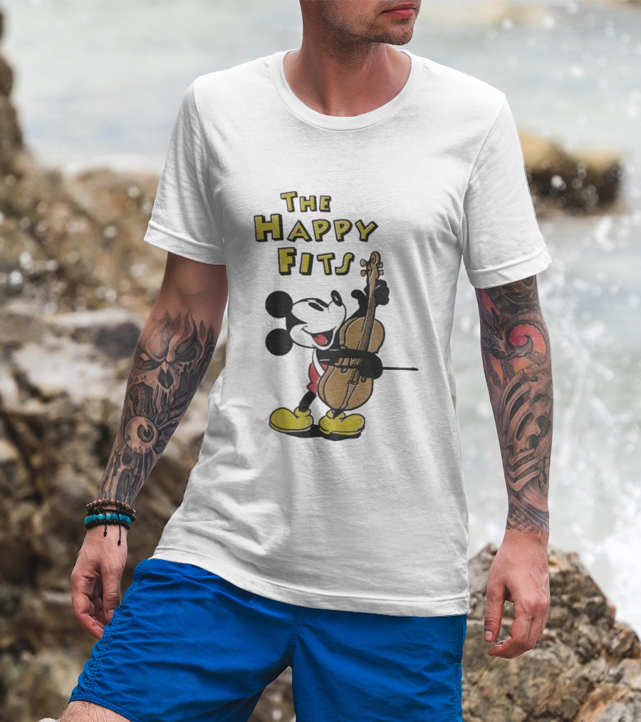 The Happy Fits Steamboat Willie Mickey Mouse Cello Violin T-Shirt